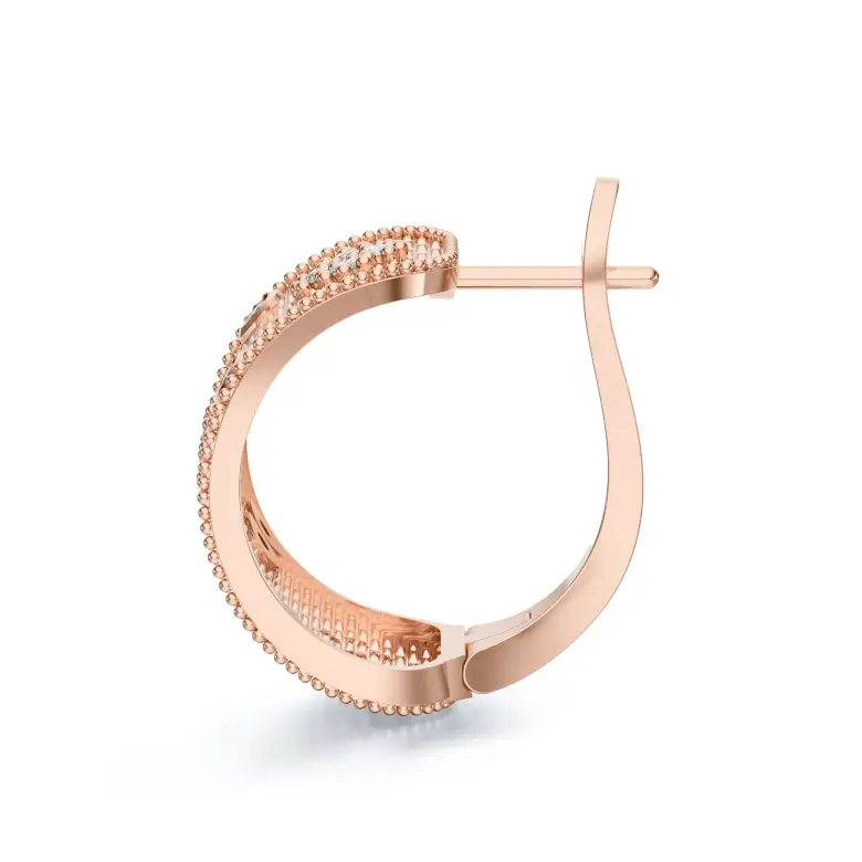 Kolczyki różowe złoto z diamentami duże SBK_005